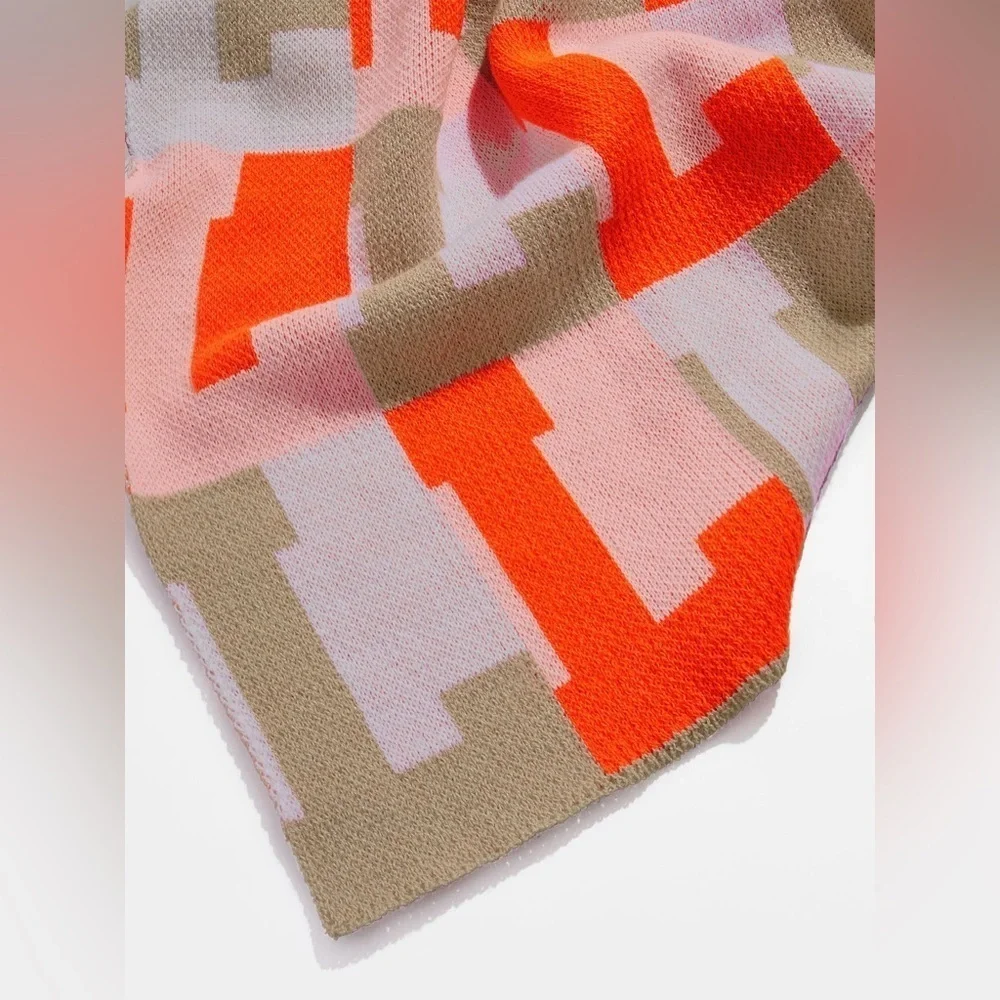 BAUBLEBAR On Repeat Custom Blanket throw LETTER M light pink/orange
